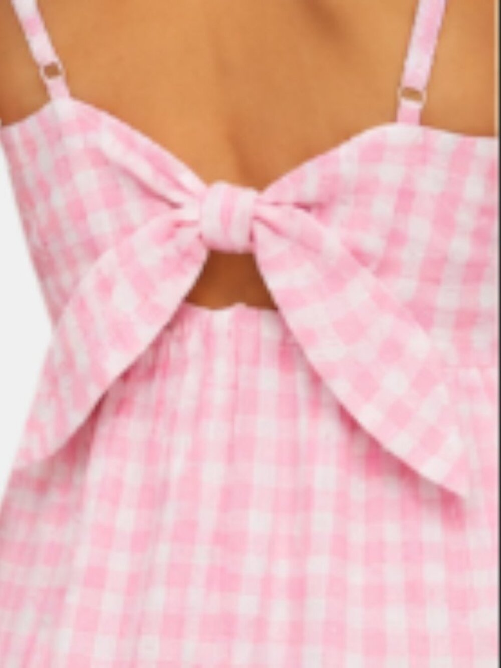 NWT J.CREW PINK GINGHAM BOW BACK MIDI DRESS WOMEN'S S SIZE 14 - Picture 6 of 8